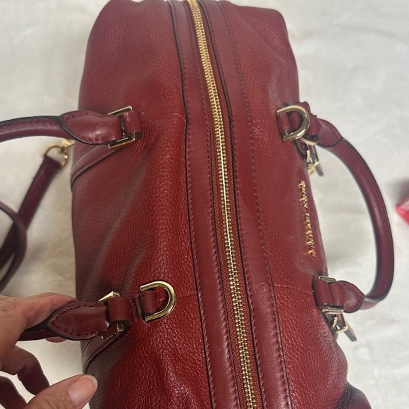 Michael Kors Burgundy pebbled Leather Satchel - Crossbody - Picture 16 of 16